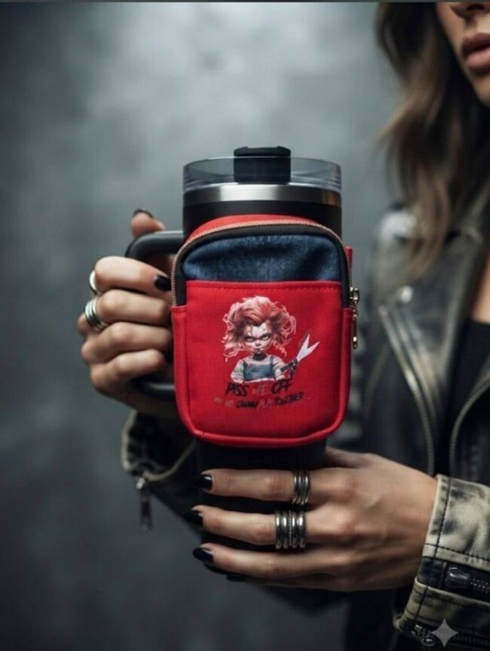 Spooky red haired killer Tumbler Cup Hydro Pouch